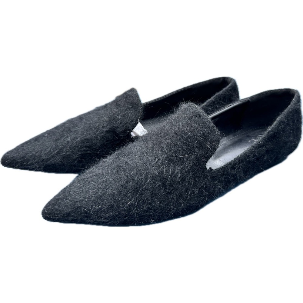 POL Mohair Style Pointed Toe Black Flats Size 6